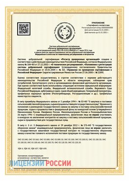 Приложение к сертификату для ИП Одинцово Сертификат СТО 03.080.02033720.1-2020